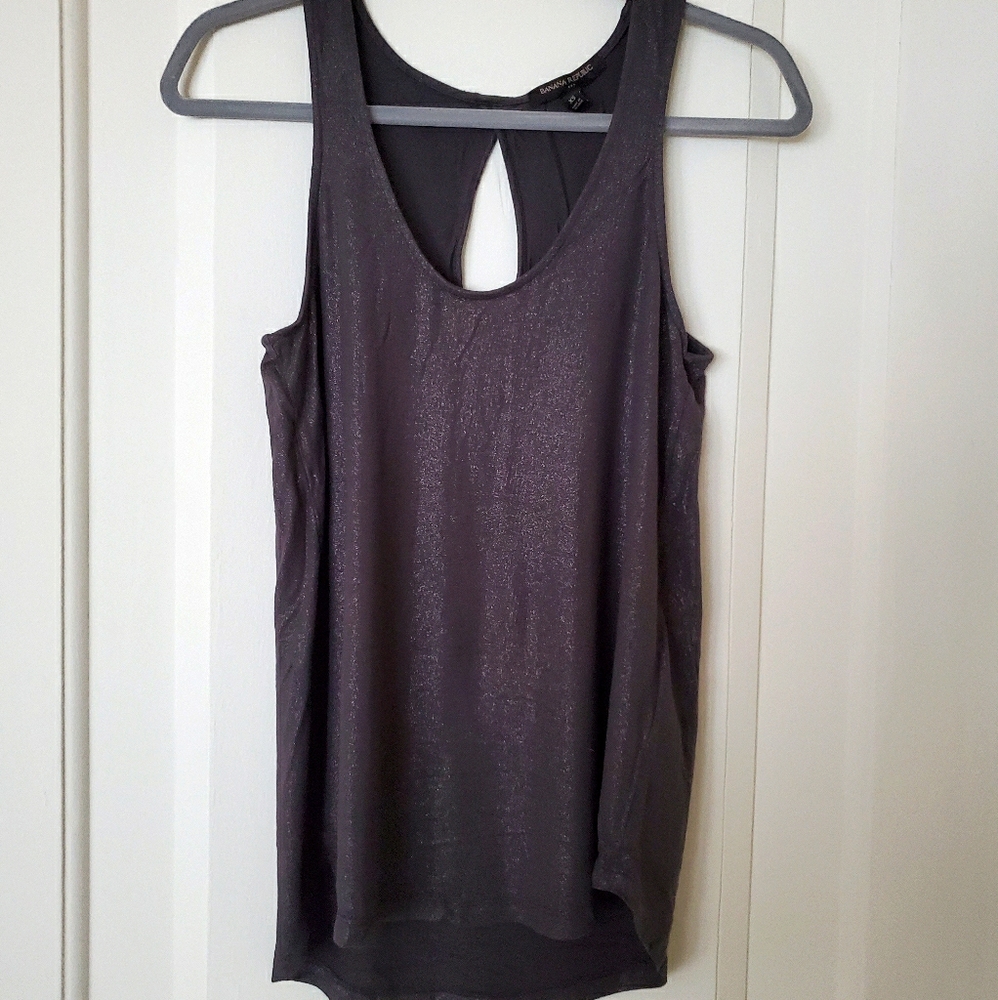 XS Silver Flecked Flowy Grey Tank